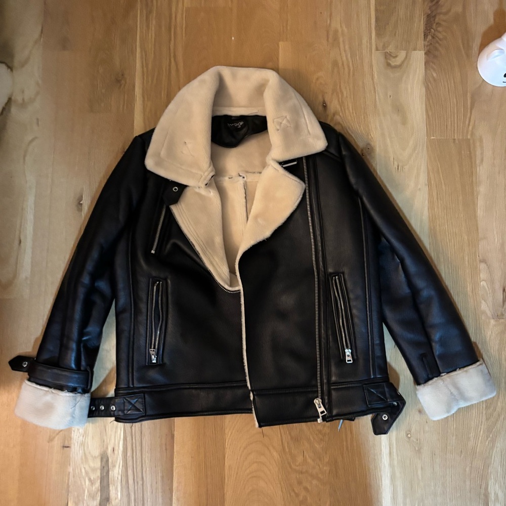 Topshop Faux Shearling Jacket